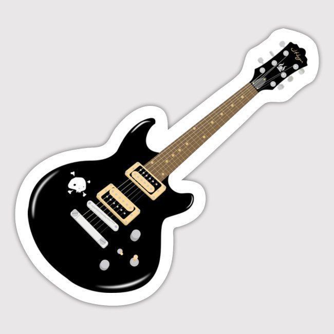 an electric guitar sticker on a white background