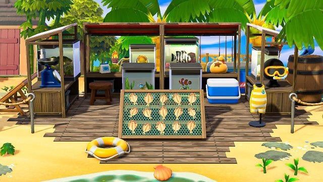 Fish Market Anch, Acnh Fish Market Ideas, Acnh Fish Market Design, Acnh Fisherman, Acnh Beach Fish Market, Acnh Beach Market, Acnh Fish Market Design Codes, Animal Crossing Fishing Area, Animal Crossing Fish Market