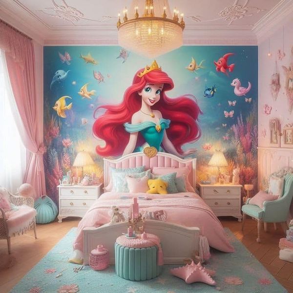 Disney Princess Room Ideas Toddler, Princess Bedroom Ideas For Kids, Girls Princess Bedroom Ideas, Disney Princess Room Ideas, Princess Room Ideas, Mermaid Room Ideas Kids, Disney Princess Room Decor, Disney Princess Bedroom, Girls Princess Bedroom