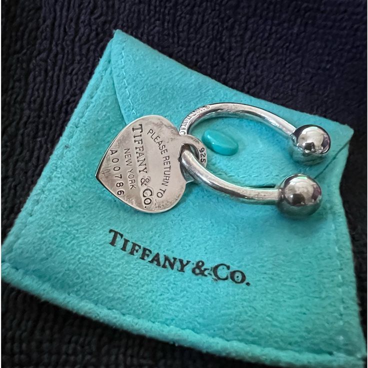 Can Be Inscribed On The Back Medium Size Never Used, But Stored Away For Several Years Tiffany Key, Return To Tiffany, Silver Key, Heart Tag, Ring Color, Key Card Holder, Tiffany Heart, Card Holders, Tiffany & Co.