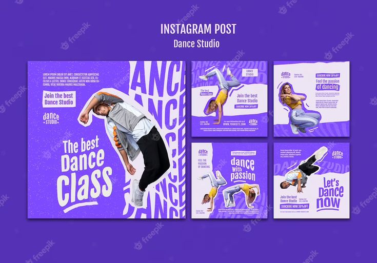 the dance class instagram postcard design