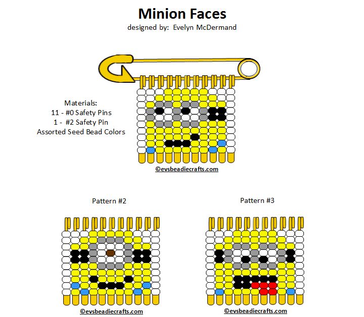 the instructions for beading minion faces