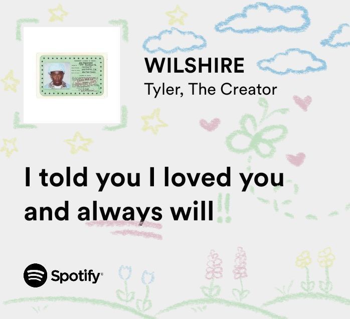 Song Lyric Doodles, Tyler The Creator Gift Ideas, Cmiygl Aesthetic, Spotify Lyrics Doodle, Spotify Song Aesthetic, Love Doodles Aesthetic, Doodle Lyrics, Lyrics Aesthetic Spotify, Spotify Doodle