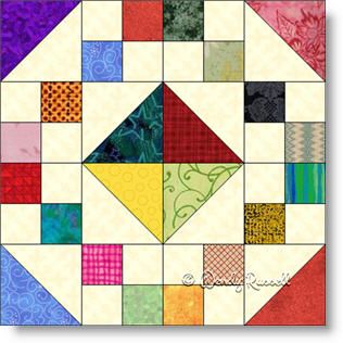 a colorful quilt is shown with different colors and patterns on it's sides, as well as the center piece