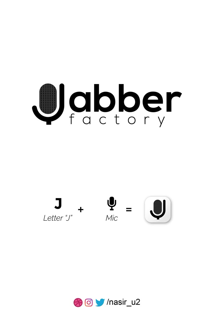 the logo for jabber factory is shown in black and white, with an image of a