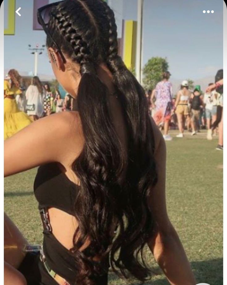 White Girl Braids, Festival Hair Braids, Rave Hairstyles, Music Festival Hair, Coachella Hair, Braids Long, Concert Hairstyles, Boxer Braids, Rave Hair