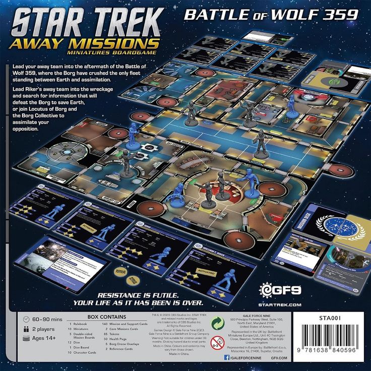 the star trek board game is shown