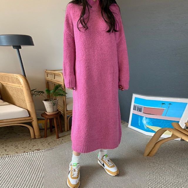 Brand Name: Yeknu Season: WinterMaterial: WoolMaterial: AcrylicSilhouette: StraightModel Number: YXA1911230976Neckline: O-NeckSleeve Length(cm): FullSleeve Style: RegularGender: WOMENDecoration: NONEStyle: Office LadyWaistline: Natural FactorsPattern Type: SolidDresses Length: Mid-Calfrobe pull: Sweater dresswomen clothing: Sweater dresswomen dress: dress warm winterfemme robe: Dresswarm: Knitted dress Size Length Bust Waist Shoulder Sleeve Unit cm inch cm inch cm inch cm inch cm inch FREE 118 4 Sweater Dress Winter, Loose Sweater Dress, Boho Fashion Winter, Fashion Knitting, Sweater Dress Oversized, Winter Boho, Dress Winter, Warm Dresses, Long Pullover