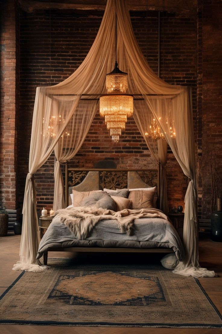 Eclectic Bedroom Ideas | Eclectic Home Ideas Ceiling Draping Bedroom, Ceiling Canopy Bedroom, Lantern Bedroom Decor, Canopy Bed Ideas For Adults Diy, Eclectic Interior Design Luxury, Macrame Bed Canopy, Bedroom Ideas Eclectic, Tulum Bedroom, Goddess Bedroom