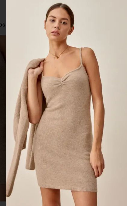 NEW M Reformation Cashmere Isola Cashmere Dress - Dress only - No Cardigan NWT Cashmere Dress, Sustainable Clothing, Happy Shopping, Cashmere, Slim Fit, Mini Dress, Dresses, Clothes