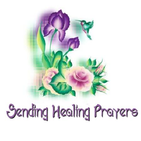 the logo for sending helping proves with purple flowers and green leaves on white background