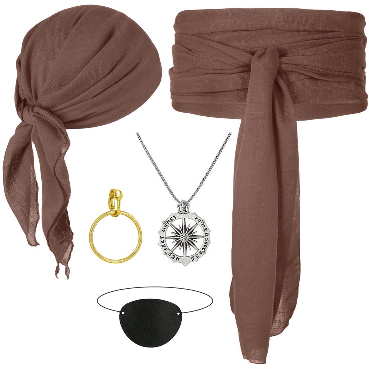 an assortment of accessories including a scarf, sunglasses and ring