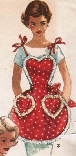 an image of a woman in a red dress with hearts on it