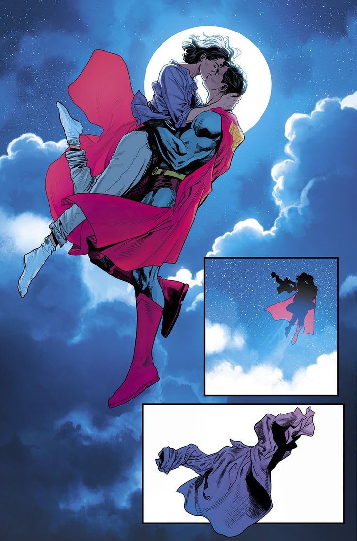 superman and lois kissing in the sky