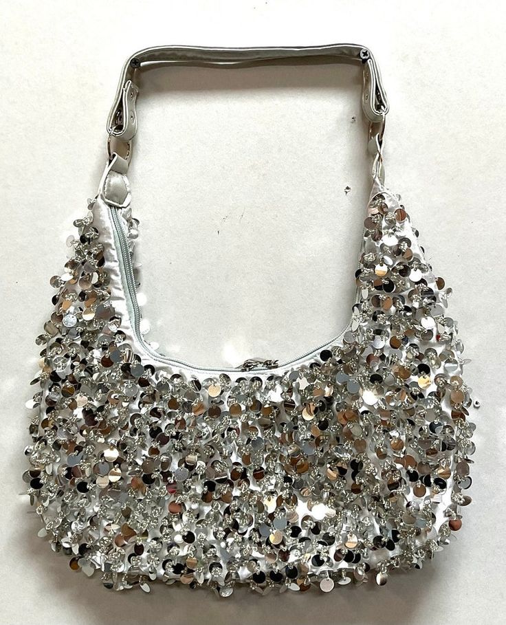 Sequin Handbag Silver - Etsy Colombia Party Shoulder Bag Satchel With Detachable Handle, Party Shoulder Bag With Detachable Handle, Trendy Party Hobo Bag, Party Pouch Shoulder Bag With Detachable Handle, Trendy Party Tote Shoulder Bag, Trendy Party Satchel Evening Bag, Party Tote Shoulder Bag, Trendy Tote Shoulder Bag For Party, Summer Party Bag With Removable Pouch