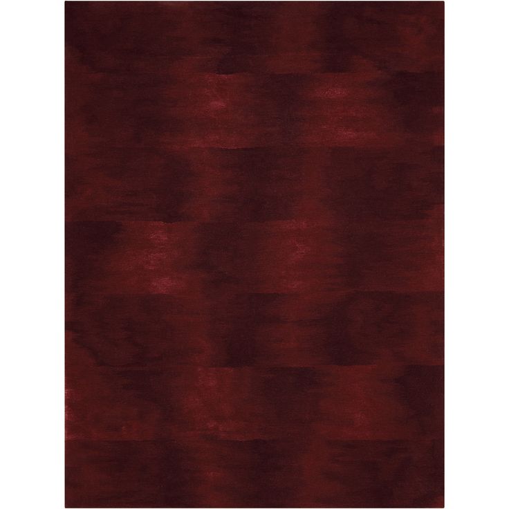 an area rug with dark red tones on the top and bottom, in shades of burgundy