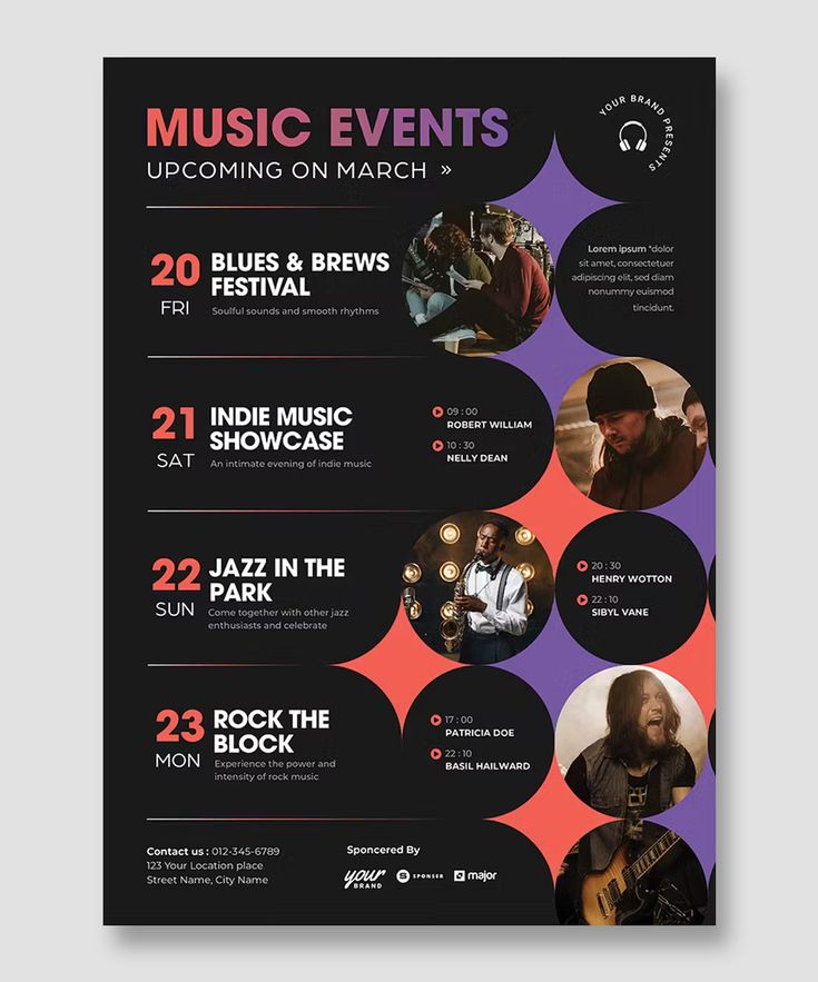 an event poster for music events