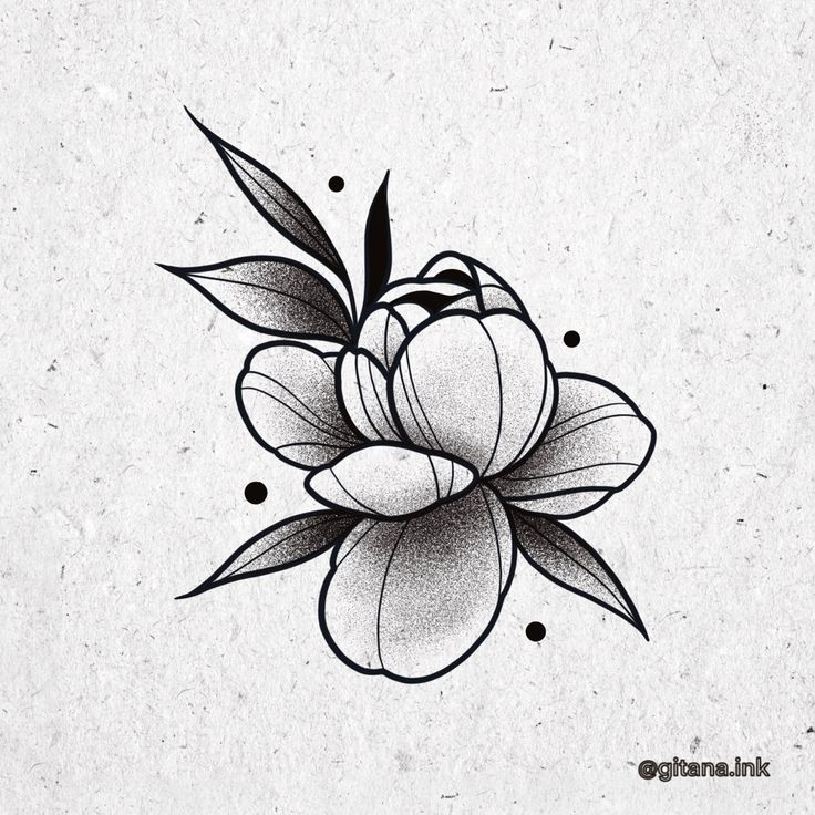 Dotwork tattoo Flower Face Tattoo Design, Small Neotraditional Tattoo Design, Graphic Flower Tattoo, Flower Tattoos For Cover Ups, Simple Neotraditional Tattoo, Blackwork Flower Tattoo Design, Neo Traditional Flower Tattoo Design, Neo Traditional Art Sketches, Small Traditional Flower Tattoo