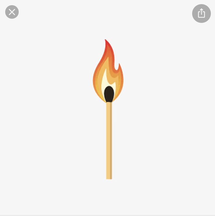 a matchstick with an orange flame on it