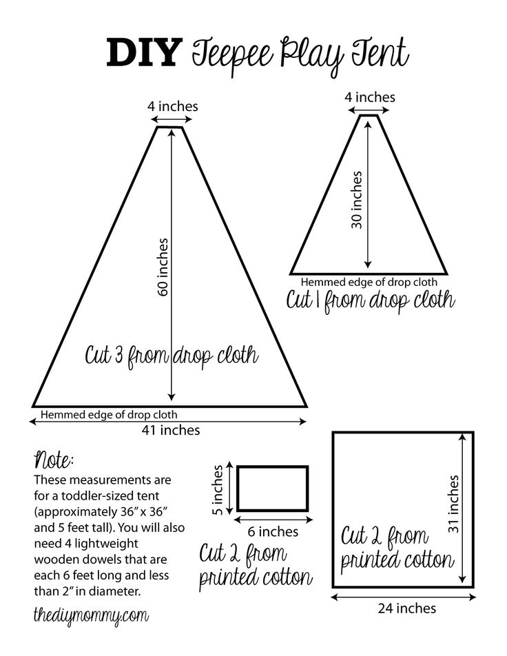 the instructions for how to make a diy teepee play tent