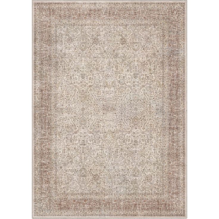 an area rug in beige and brown tones