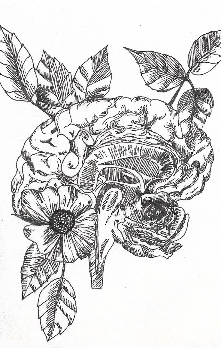 Floral Brain illustration | Brain illustration, Brain tattoo, Brain art