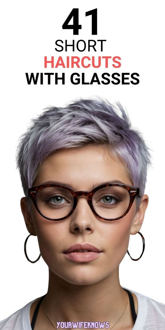 If you're a woman with glasses, these 41 short haircut ideas are just what you need to refresh your style. From trendy pixie cuts to sleek bobs, these haircuts are perfect for enhancing your features. Whether you have a round face, oval face, or another shape, there's a style here that will flatter you. Ideal for those with grey hair or curly textures, these short haircuts are easy to maintain and look fantastic. Discover your new favorite hairstyle today! Short Hair Necklines, Pixie For Oval Face Shape, Best Hairstyles For Round Face Women, Short Hair Cuts For Women Fall 2024, Short Cut For Thinning Hair, Short Grey Hair Over 60 With Glasses, Pixie Haircut With Glasses, Pixie Cut 2024, Pixie Haircut 2024