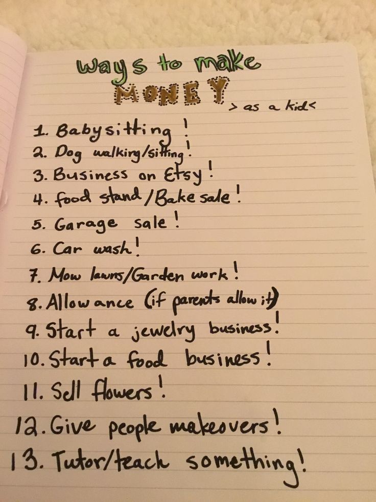 an open notebook with writing on it that says, ways to make money $ 1