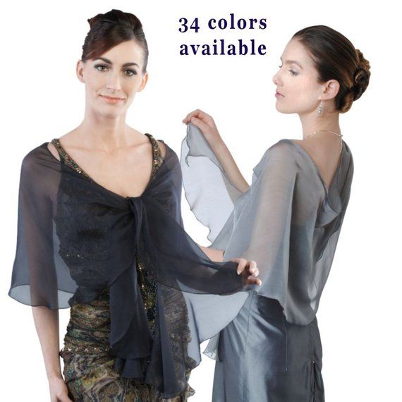 It is that finest silk chiffon scarf wrap, that will be your favorite forever. You can create your unforgettable image, accentuate any of your outfit, whether it’s a classic black evening/ cocktail dress, or your favorite dressy jeans to cover your shoulders. With this wrap you have unlimited Wedding Shawls, Evening Cocktail Dress, Dressy Jeans, Evening Wrap, Evening Shawls, Evening Wraps, Silk Chiffon Scarves, Bridal Wrap, Sheer Scarf