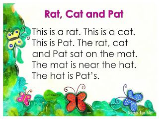 an image of a cat with butterflies on it's back and the words rat, cat and pat