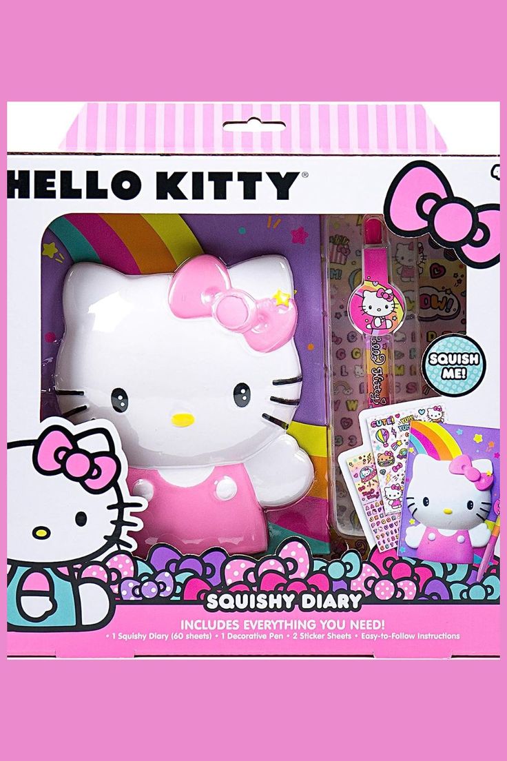 Hello Kitty Create Your Own Squishy Diary Marionette Oc, Hello Kitty Squishy, Hello Kitty Videos, Kitty Clothes, Kawaii School Supplies, Kitty Items, Journaling Kits, Hello Kitty Art, Christmas Planning