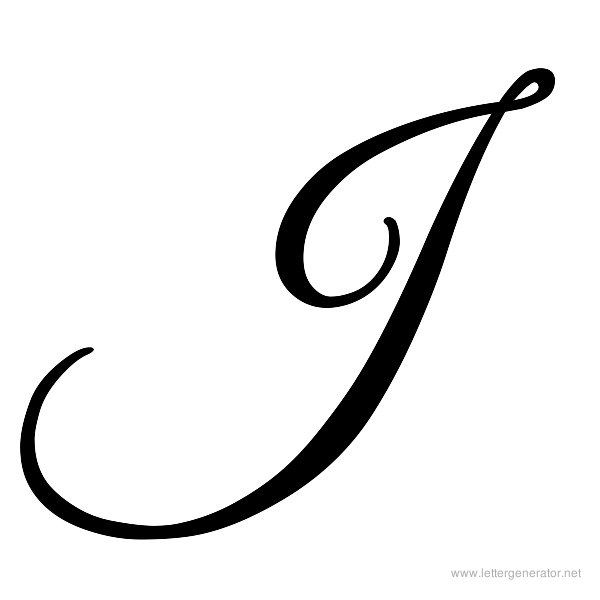 the letter j is made up of curved lines and has an elegant design on it