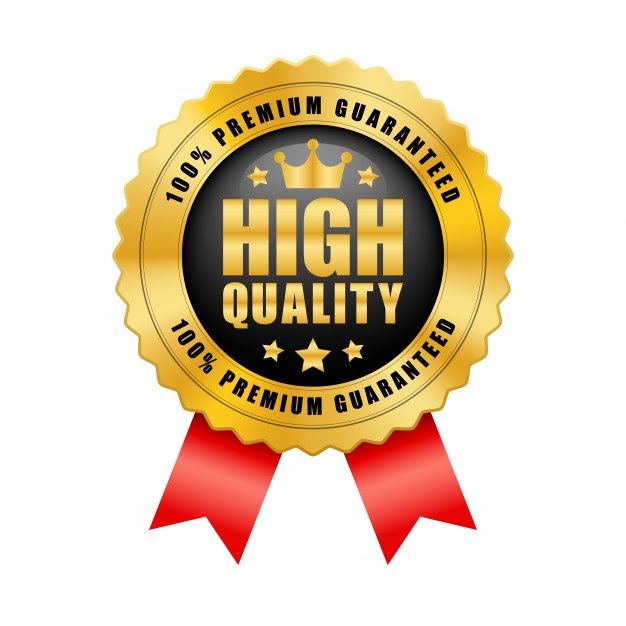 high quality gold badge with red ribbon