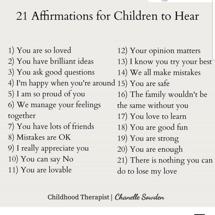 two affirmations for children to hear