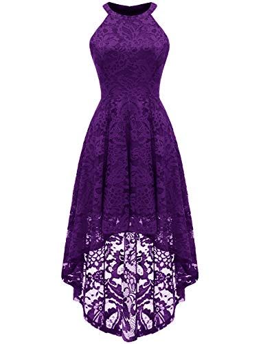 Dressystar-Womens-Halter-Floral-Lace-Cocktail-Party-Dress-Hi-Lo-Bridesmaid-Dress Christmas Lace Dress, High Low Lace Dress, High Low Party Dresses, High Low Bridesmaid Dresses, High Low Prom Dress, Lace Party Dresses, Women Halter, Lace Bridesmaid Dresses, Short Bridesmaid Dresses