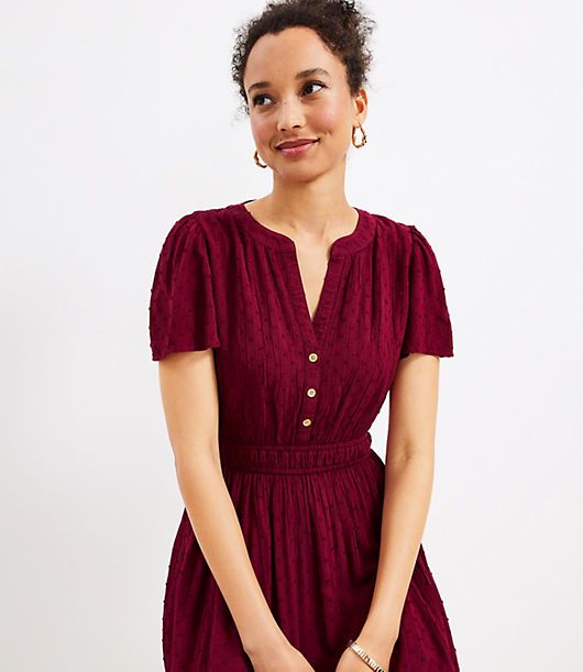 V-neck Midi Dress With Smocked Back For Fall, V-neck Smocked Midi Dress For Vacation, Fall V-neck Dress With Smocked Cuffs, V Cut Dress, Casual V-neck Midi Dress With Smocked Back, Fall V-neck Midi Dress With Smocked Cuffs, Button Midi Dress, Pretty And Polished, Casual Frocks