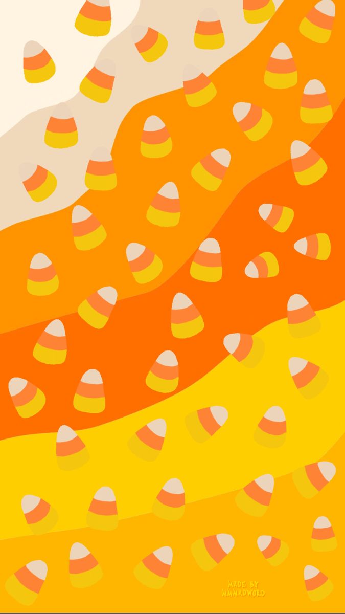 an orange and yellow background with candy corn