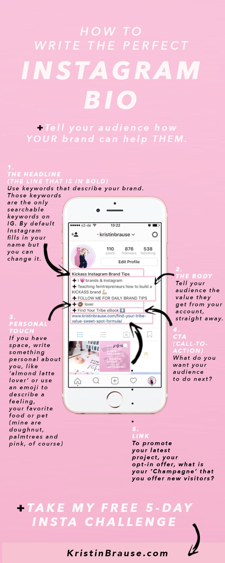 the info sheet for instagram and how to use it