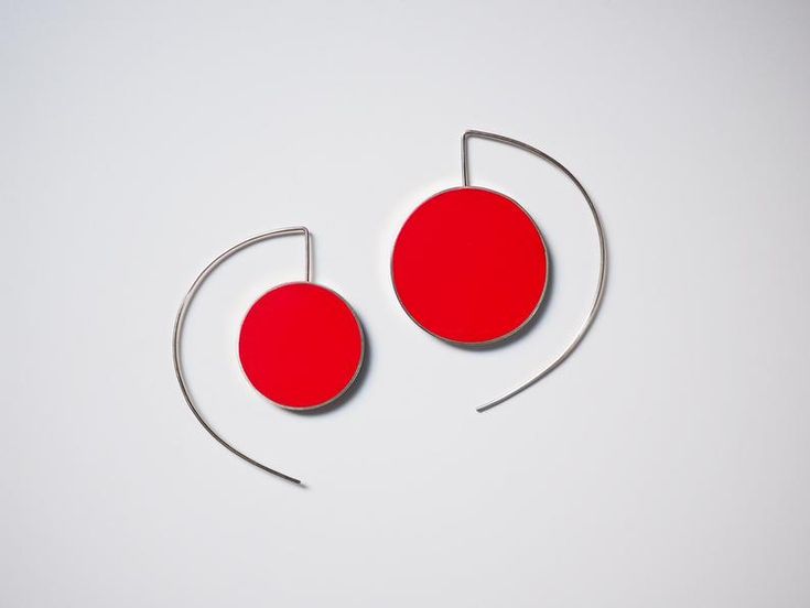 Big Silver Earrings Long Sterling Silver Earrings Big | Etsy Red Circle Jewelry For Gift, Red Circular Jewelry For Gifts, Minimalist Red Round Earrings, Red Pierced Hoop Earrings For Party, Modern Red Round Earrings, Modern Red Pierced Jewelry, Minimalist Red Party Jewelry, Modern Red Party Earrings, Minimalist Red Jewelry For Party