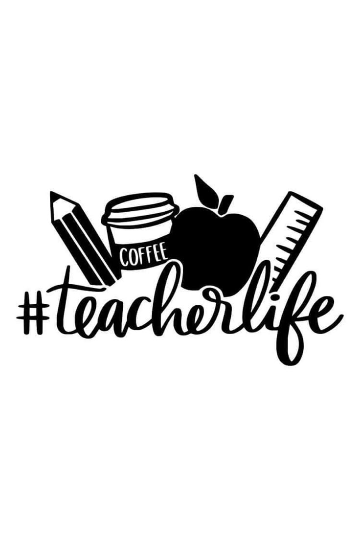 a black and white logo with the words coffee teacher life