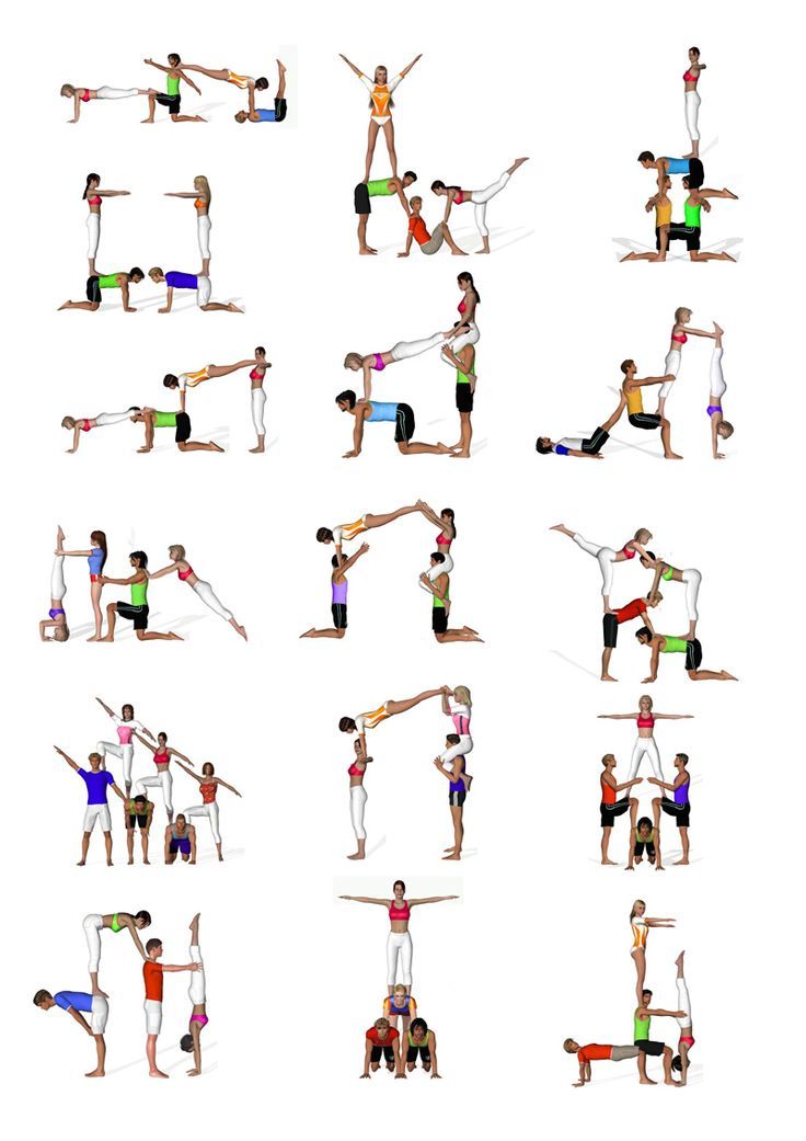 a group of people doing different yoga poses