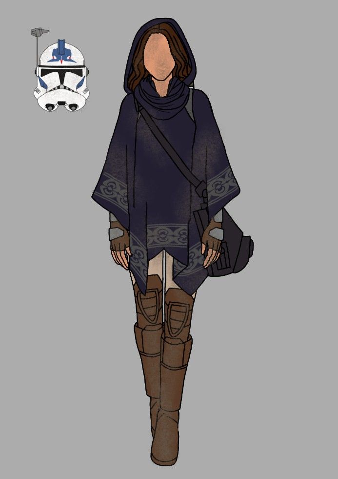 a drawing of a woman in a star wars costume