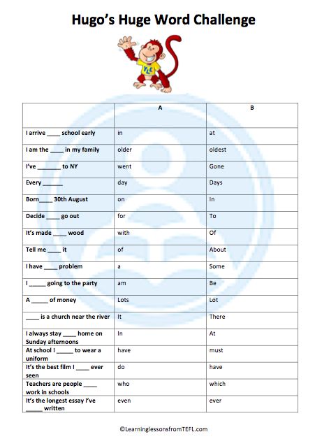 the word challenge worksheet for children to learn how to use words and numbers