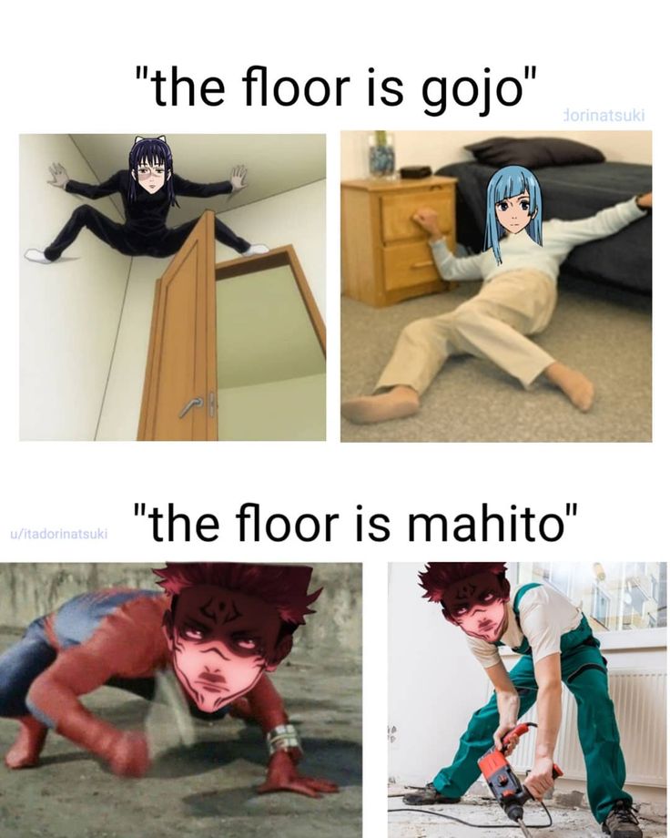 four different pictures with the caption'the floor is go '