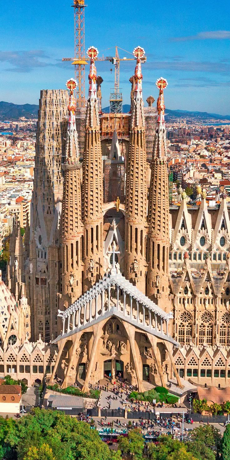 an aerial view of the cathedral in barcelona, spain