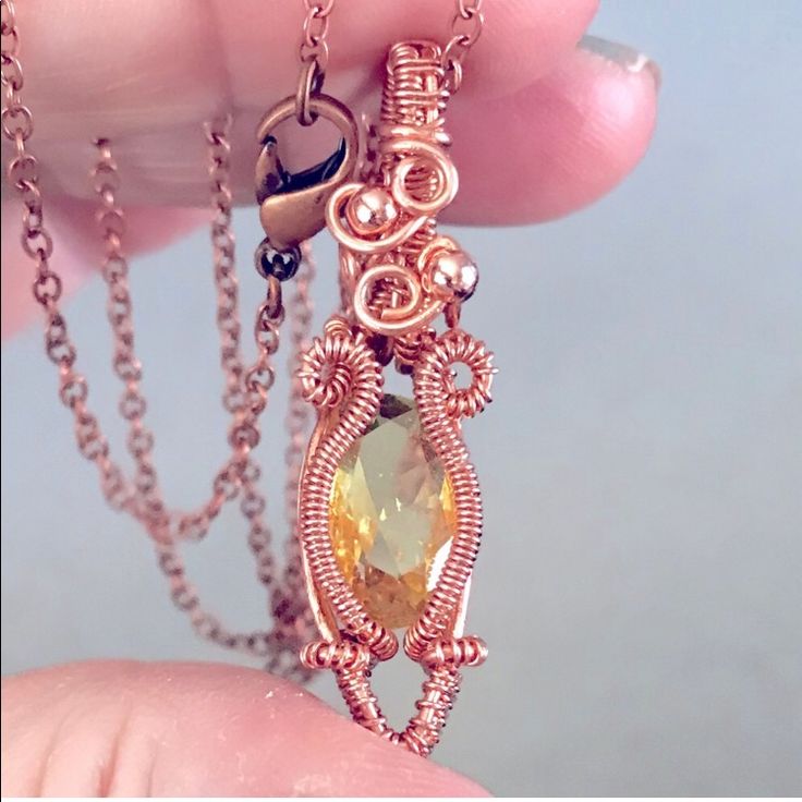 Citrine Stone Wrapped In Copper Handmade Ooak Comes With 22" Chain 1338 Handmade Orange Citrine Jewelry, Stone Wrapping, Citrine Stone, Wire Wrap, Wire Jewelry, Jewelry Handmade, Citrine, Wire Wrapping, Womens Jewelry Necklace