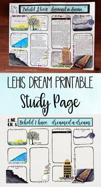 a poster with the words, let's dream printable study page on it