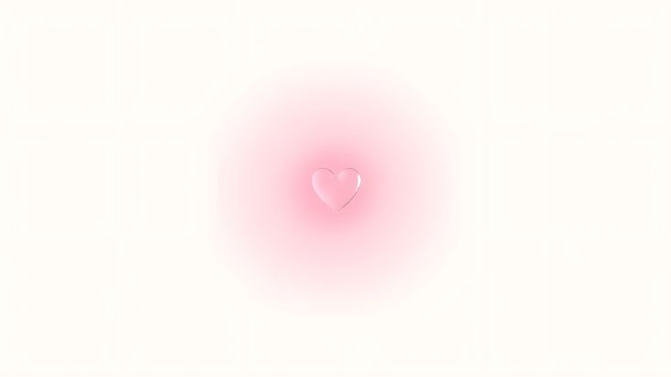 a heart shaped object is shown in the middle of a white background with pink hues