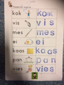 a poster with words and pictures on it that read kok viss mes eje kaas pan vies