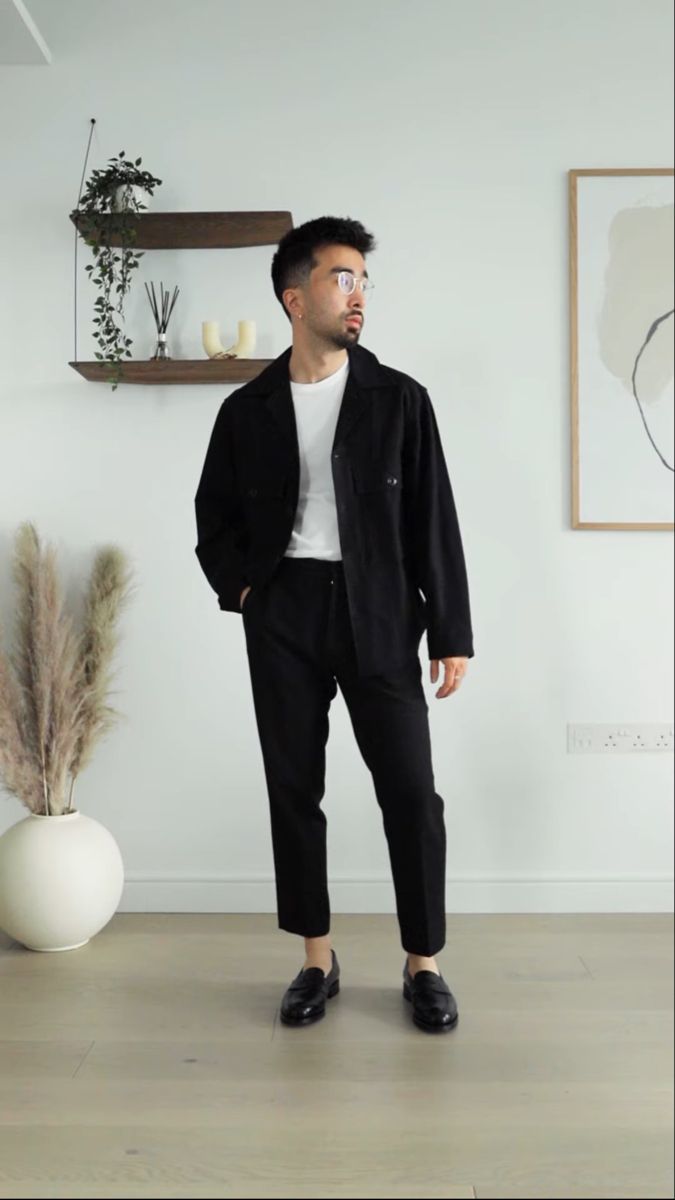 - Tim Dessaint Therapist Outfit Men, Minimal Outfits Men, Mens Loafer Outfit, Tim Dessaint Style, Loafer Men Outfit, Black Trousers Outfit Men, Outfit Loafers Men, Minimal Outfit Men, Loafers Men Outfit Casual Street Styles